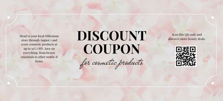Cosmetics Products Discount Offer Coupon 3.75x8.25in Design Template