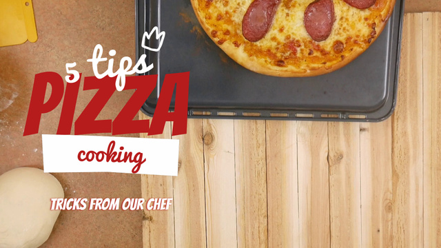 Cooking Pizza With Set Of Tips From Chef Full HD videoデザインテンプレート