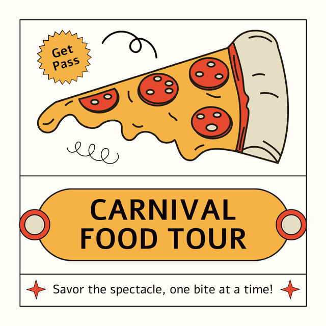Savory Food Carnival Tour With Slogan Offer Instagramデザインテンプレート