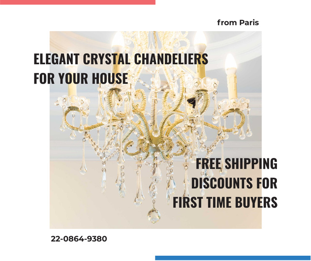 Szablon projektu Elegant crystal Chandelier offer Facebook