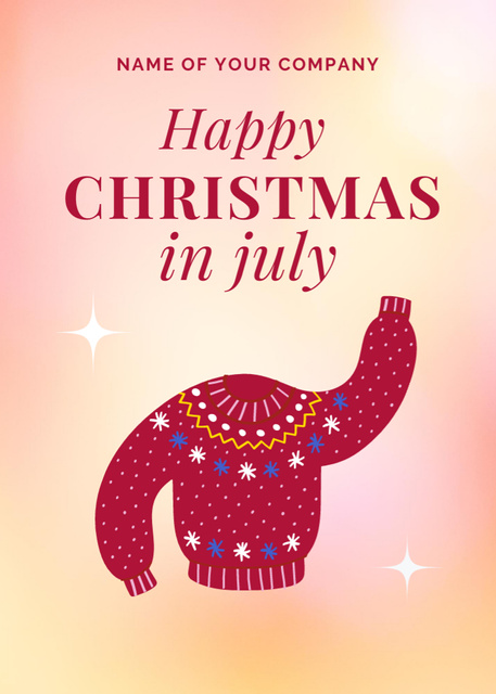 Designvorlage Heartwarming Christmas In July Greeting With Pullover für Flayer
