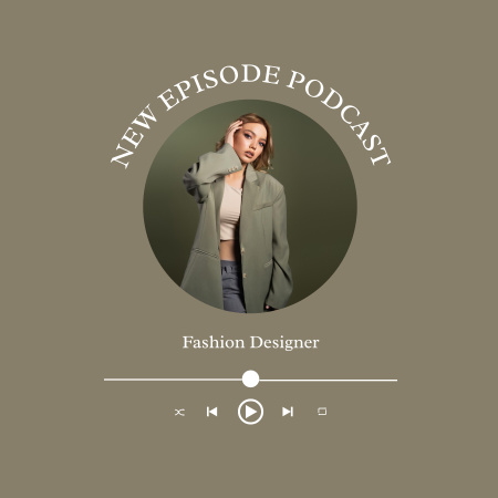New Episode of Podcast about Fashion Design Podcast Coverデザインテンプレート