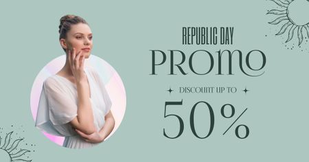 Fashion Sale with Attractive Woman Facebook AD Design Template