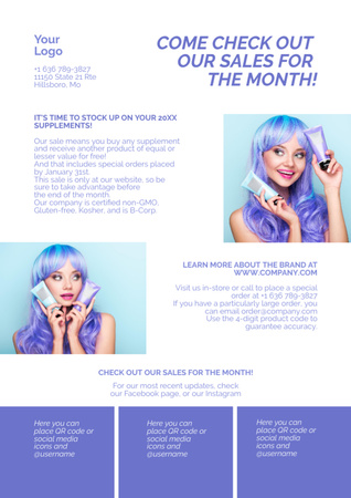 Hair Coloring Products Sale Offer Newsletter Design Template