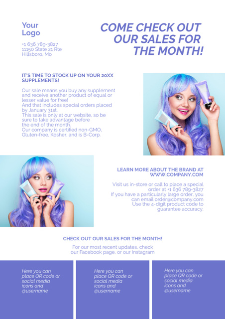 Hair Coloring Products Sale Offer Newsletter Πρότυπο σχεδίασης