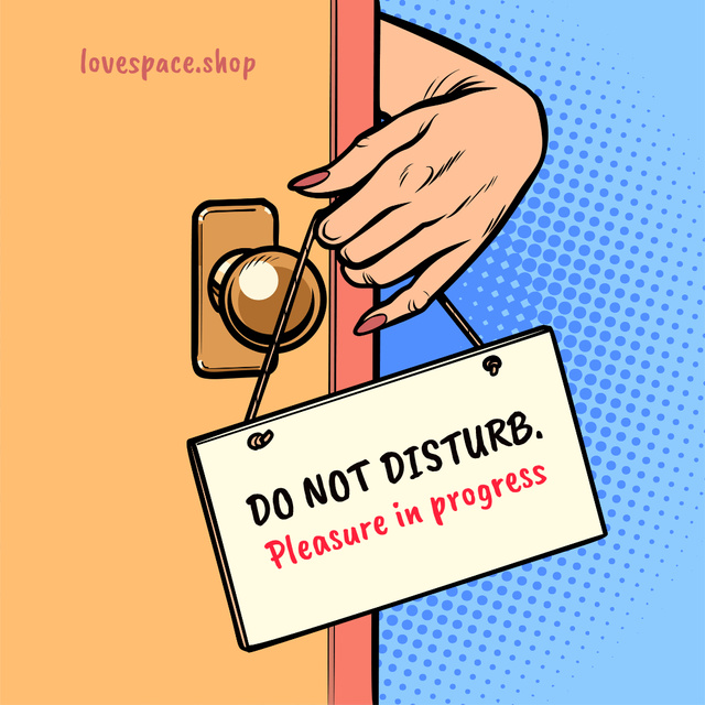Ontwerpsjabloon van Instagram van Sex Shop Ad with Do Not Disturb Sign