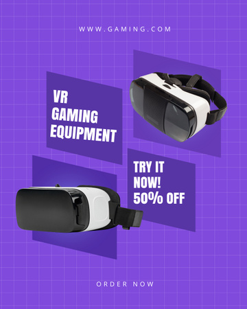 Plantilla de diseño de Oferta de equipos de juego VR Instagram Post Vertical 
