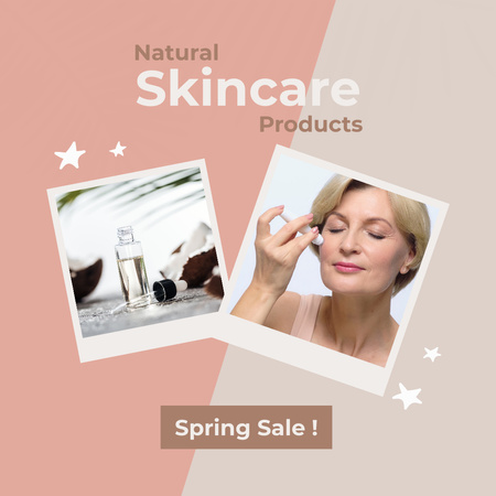 Plantilla de diseño de Collage with Spring Sale Skin Care Products Instagram 