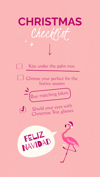 Christmas Checklist with Funny Flamingo