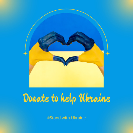 Plantilla de diseño de Amor y donación para Ucrania Instagram 