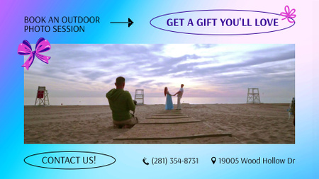 Template di design Bel servizio fotografico sulla spiaggia come offerta regalo Full HD video