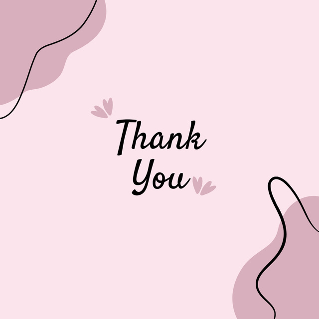 Thank You Phrase in Pink Instagram Design Template