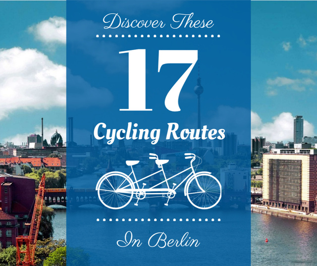 Ontwerpsjabloon van Facebook van Cycling Routes Offer in Berlin City