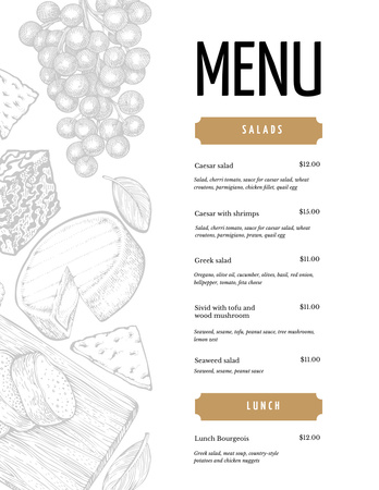Modèle de visuel Café Dishes List With Lunches - Menu 8.5x11in