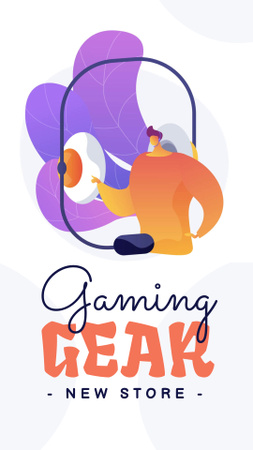 Gaming Gear Sale Offer with Creative Illustration Instagram Video Story Design Template