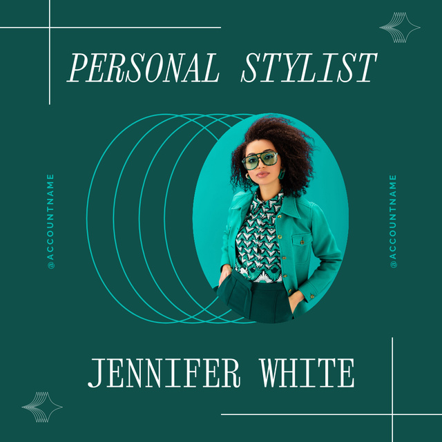 Template di design Personal Stylist Services Offer on Blue Green Instagram