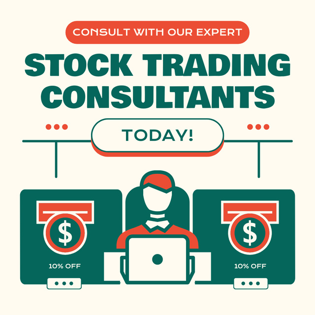 Ontwerpsjabloon van Instagram van Favorable Discount on Consultation with Stock Expert