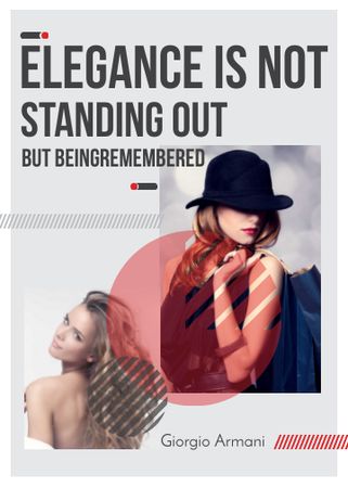 Designvorlage Shopping Quote Stylish Woman in Hat für Flayer