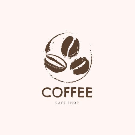 Ontwerpsjabloon van Logo van Cafe Ad with Coffee Beans