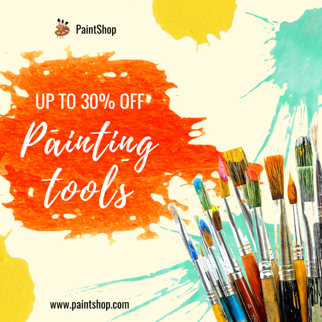 Platilla de diseño Painting Tools Offer Instagram AD