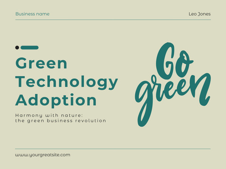 Vihreitä tekniikoita harmoniseen liiketoimintaan Presentation Design Template