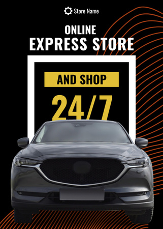 Online Car Store Ad Flayer Design Template