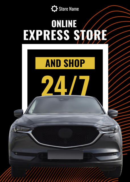Online Car Store Ad Flayerデザインテンプレート