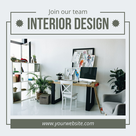 Designvorlage Interior Design Studio is Hiring für Instagram AD