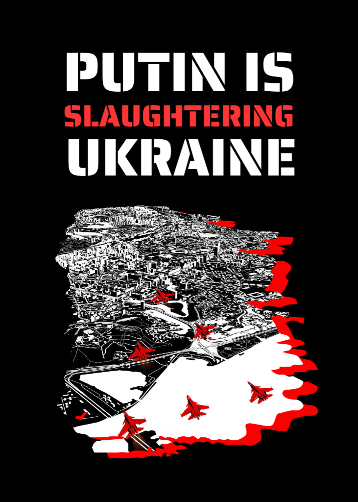Putin slaughtering Ukraine Flayer Design Template