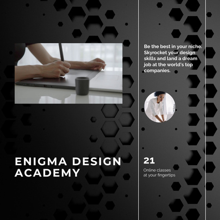 Man drawing in Design Academy Animated Post Design Template
