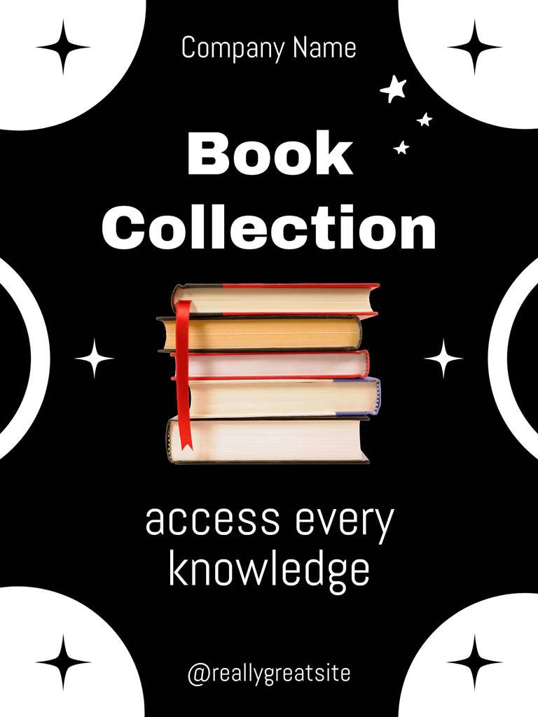 Books Collection Offer on Black Poster US Design Template