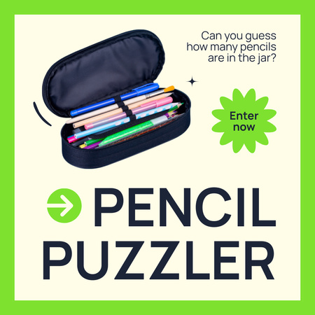 Stationery Shop Pencil Quiz Instagram AD Design Template