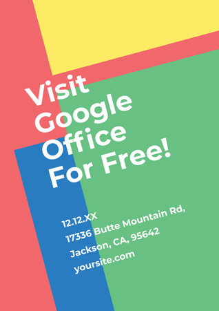 Invitation to Google Office for free Poster Πρότυπο σχεδίασης