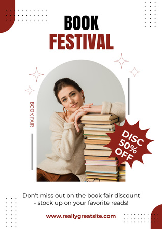 Modèle de visuel Annonce du festival du livre - Poster
