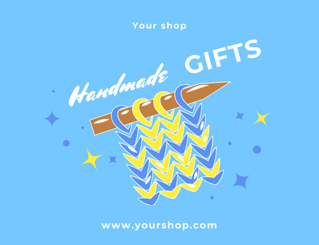 Ontwerpsjabloon van Thank You Card 5.5x4in Horizontal van Handgemaakte gebreide geschenken