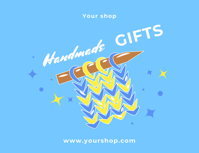Handmade Knitted Gifts Thank You Card 5.5x4in Horizontal – шаблон для дизайна