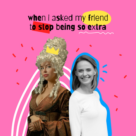 Platilla de diseño Funny Joke with Girl in Queen's Costume Instagram