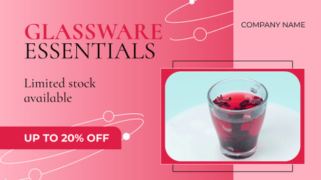 Plantilla de diseño de Promoción Glassware Essentials con bebida en vaso Full HD video 
