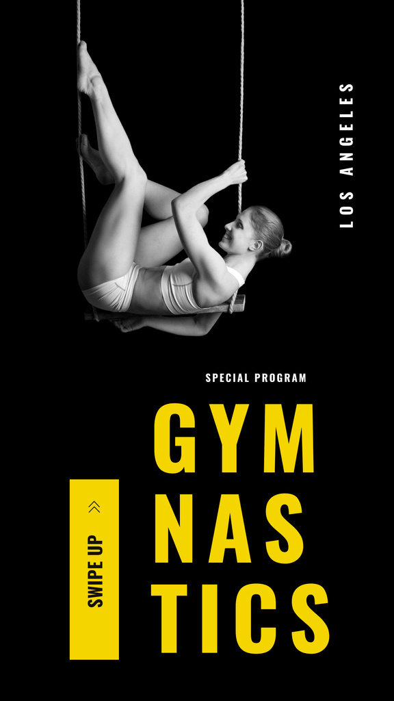 Designvorlage Woman Gymnast Training für Instagram Story