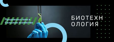 Scientist holding test tube with plant Facebook cover Design Template