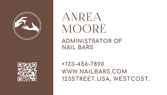 Manicure Service in Nail Bar Business Card US Πρότυπο σχεδίασης
