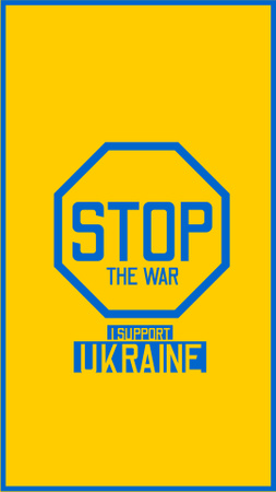 Stop War in Ukraine with Blue Sign Instagram Story Design Template