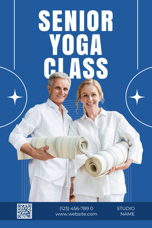 Yaşlılar İçin Yoga Sınıfı Teklifi Pinterest Tasarım Şablonu