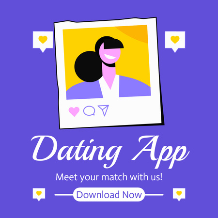 Ontwerpsjabloon van Instagram AD van Download de hedendaagse dating-app