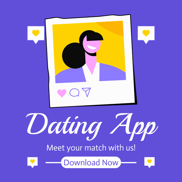Download Contemporary Dating App Instagram AD Šablona návrhu