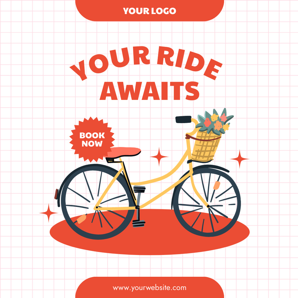 Book Your Trip by Bicycle Instagram – шаблон для дизайну