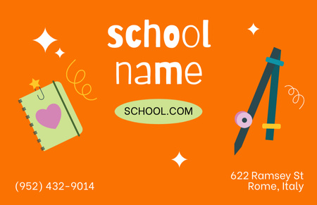School Contact Details Business Card 85x55mm Design Template