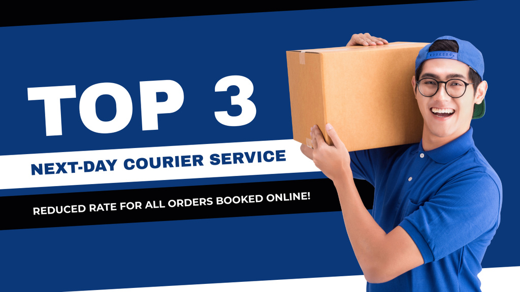 Designvorlage Top 3 Courier Services für Youtube Thumbnail