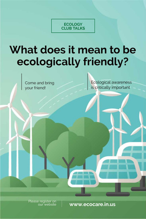 Advertisement of ecology club meeting Pinterest Design Template