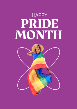 Ontwerpsjabloon van Poster B2 van Bewustzijn van tolerantie voor LGBT met vrouw in vlag